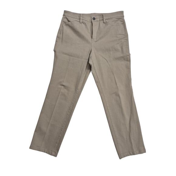 Signature Slimming Christopher & Banks Tan Khaki Pants Sz 12 Short - Picture 1 of 5